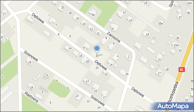 Blok Dobryszyce, Dębowa, 13, mapa Blok Dobryszyce
