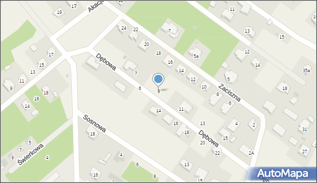 Blok Dobryszyce, Dębowa, 9, mapa Blok Dobryszyce
