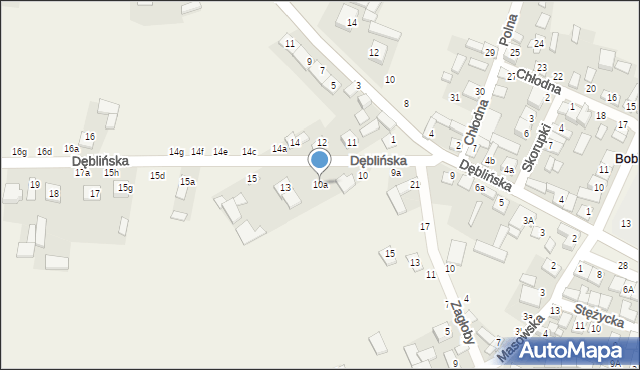 Bobrowniki, Dęblińska, 10a, mapa Bobrowniki