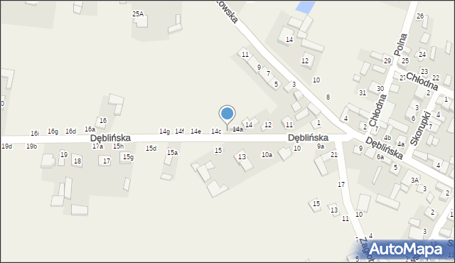 Bobrowniki, Dęblińska, 14b, mapa Bobrowniki