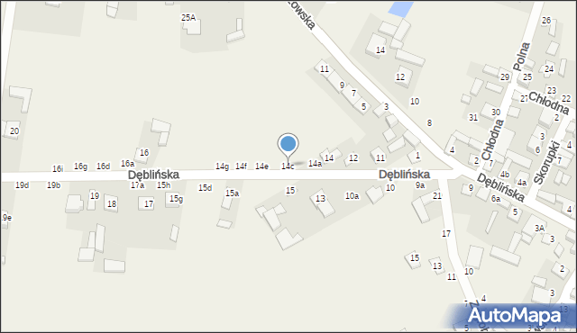 Bobrowniki, Dęblińska, 14c, mapa Bobrowniki