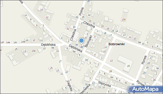 Bobrowniki, Dęblińska, 4a, mapa Bobrowniki