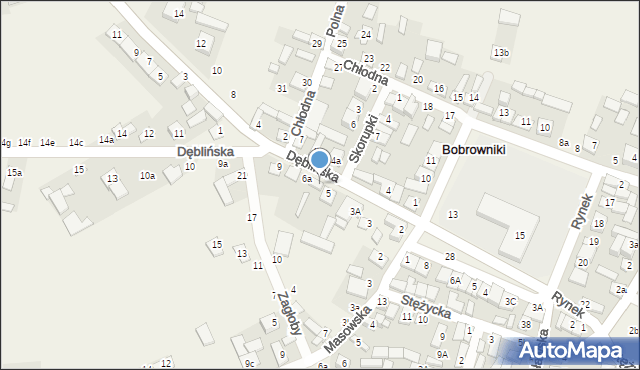 Bobrowniki, Dęblińska, 6, mapa Bobrowniki