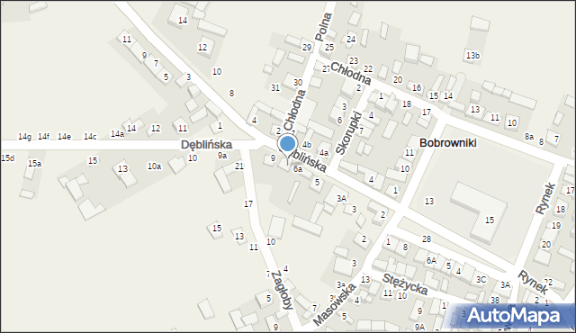 Bobrowniki, Dęblińska, 8, mapa Bobrowniki