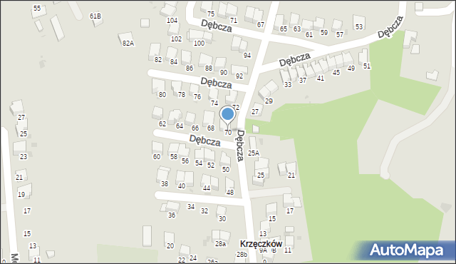 Bochnia, Dębcza, 70, mapa Bochni