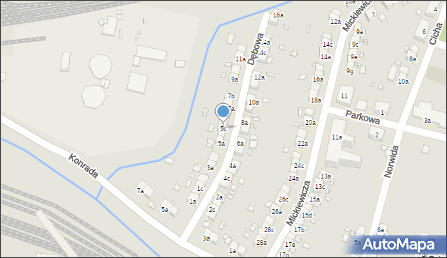 Bogatynia, Dębowa, 5c, mapa Bogatynia