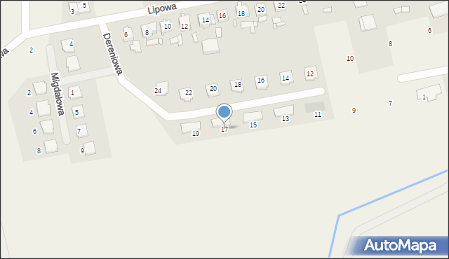 Bolechówko, Dereniowa, 17, mapa Bolechówko