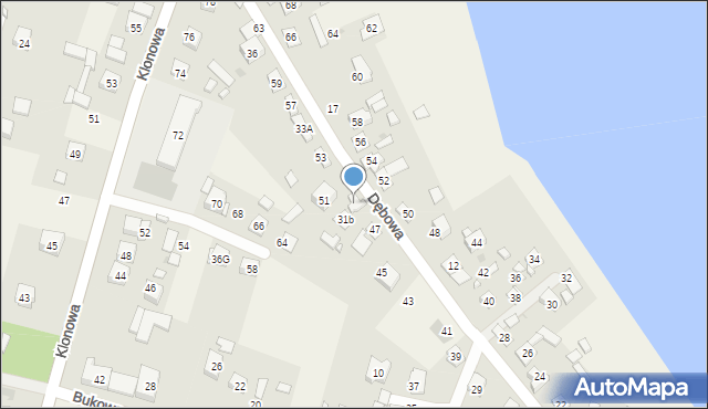 Borków, Dębowa, 49, mapa Borków