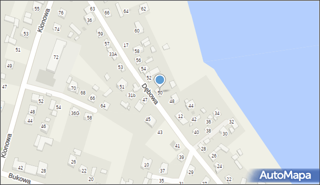 Borków, Dębowa, 50, mapa Borków