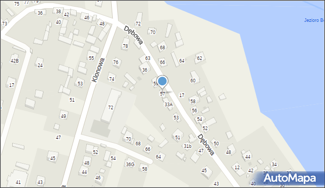 Borków, Dębowa, 57, mapa Borków