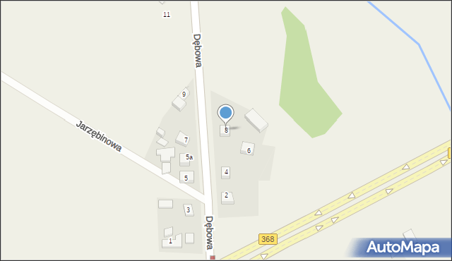 Borowa, Dębowa, 8, mapa Borowa