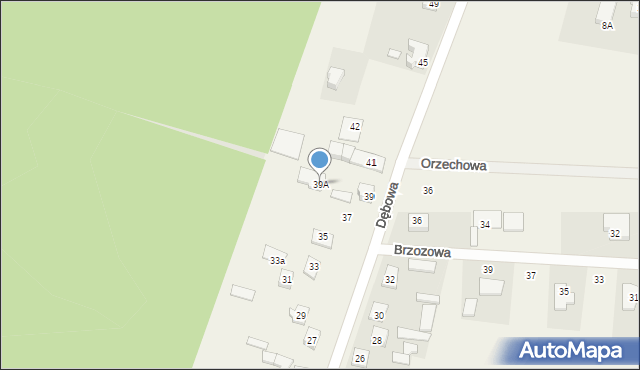 Boża Wola, Dębowa, 39A, mapa Boża Wola