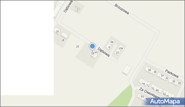 Brodowo, Dębowa, 14, mapa Brodowo