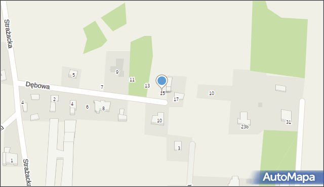 Bronisin Dworski, Dębowa, 15, mapa Bronisin Dworski