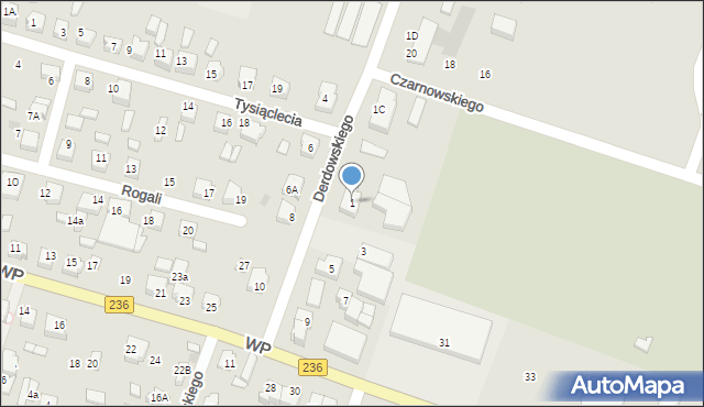 Brusy, Derdowskiego, 1, mapa Brusy