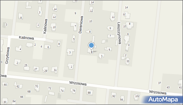 Brwilno, Dereniowa, 6, mapa Brwilno