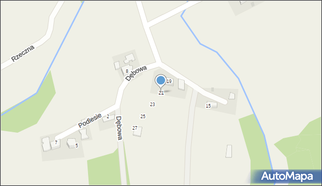 Brzeźnica, Dębowa, 21, mapa Brzeźnica