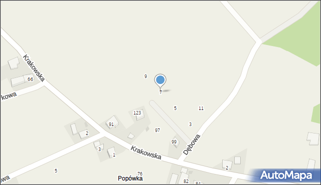 Brzoskwinia, Dębowa, 7, mapa Brzoskwinia