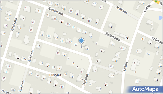 Brzozówka, Dębowa, 8, mapa Brzozówka