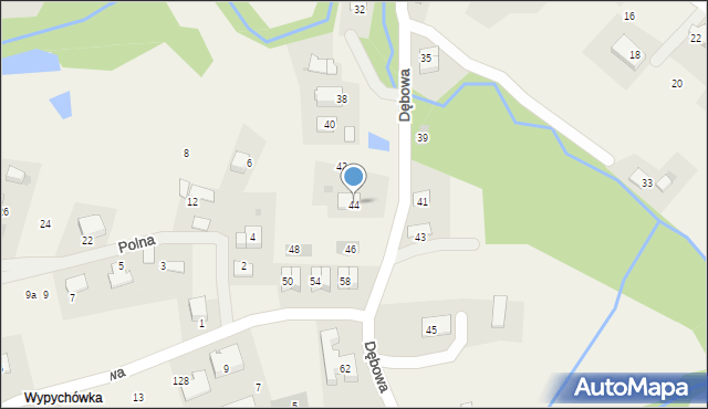 Brzyczyna, Dębowa, 44, mapa Brzyczyna