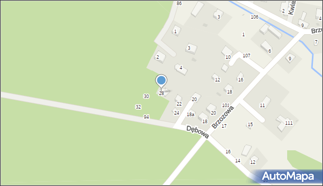 Budczyce, Dębowa, 28, mapa Budczyce