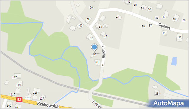 Bulowice, Dębina, 66, mapa Bulowice