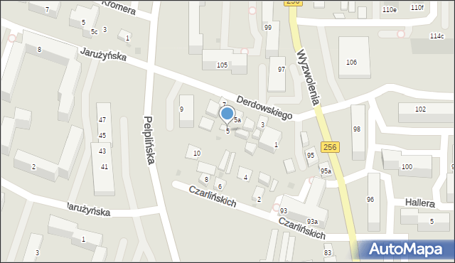 Bydgoszcz, Derdowskiego Hieronima, 5, mapa Bydgoszczy