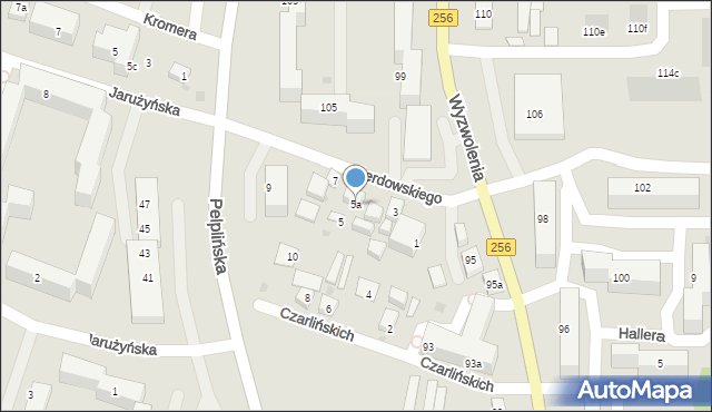Bydgoszcz, Derdowskiego Hieronima, 5a, mapa Bydgoszczy