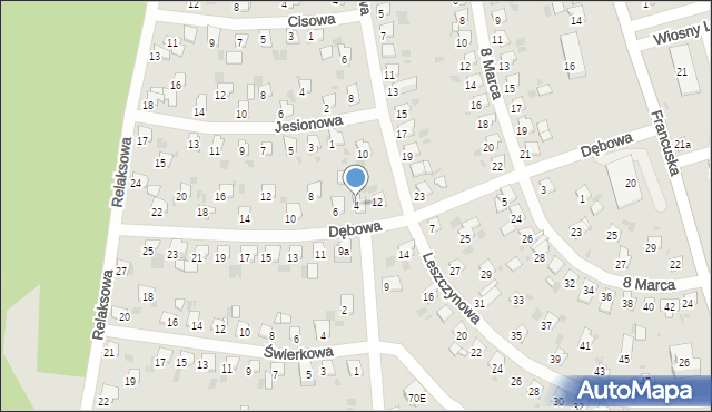 Bytom, Dębowa, 4, mapa Bytomia