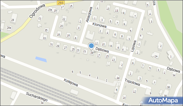 Bytom Odrzański, Dębowa, 19, mapa Bytom Odrzański