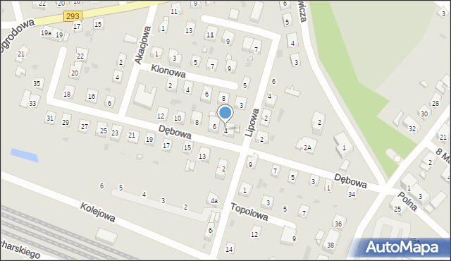 Bytom Odrzański, Dębowa, 4, mapa Bytom Odrzański