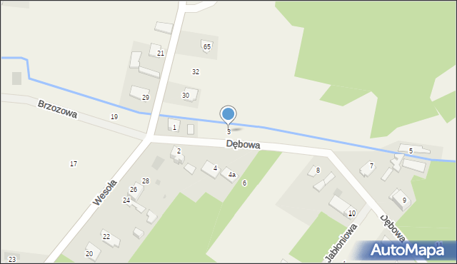 Cerekiew, Dębowa, 3, mapa Cerekiew