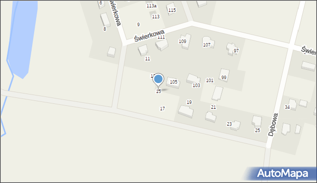 Chojniczki, Dębowa, 15, mapa Chojniczki