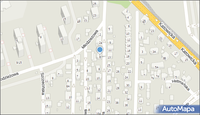 Chorzów, Dębowa, 6, mapa Chorzów