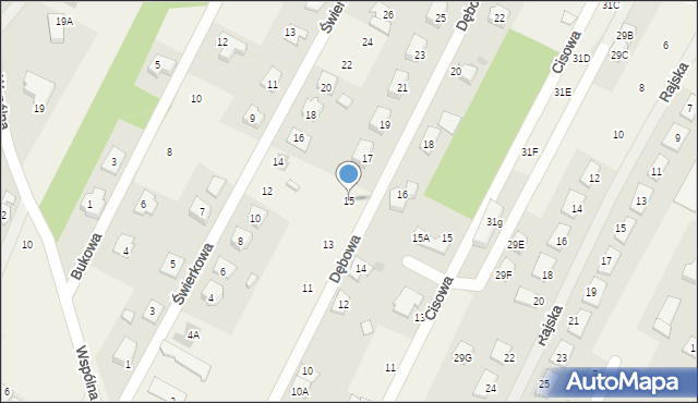 Chotomów, Dębowa, 15, mapa Chotomów