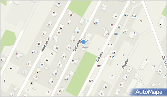 Chotomów, Dębowa, 22, mapa Chotomów