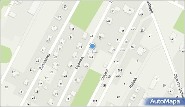 Chotomów, Dębowa, 24B, mapa Chotomów