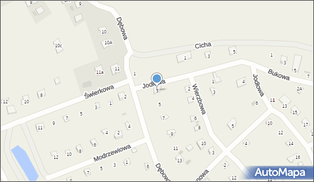 Chrzanowo, Dębowa, 3, mapa Chrzanowo