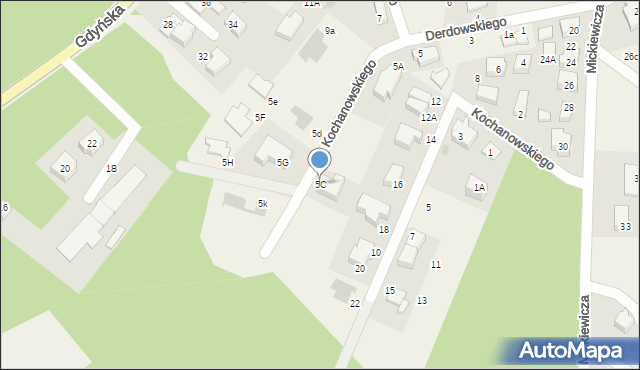 Chwaszczyno, Derdowskiego, 5C, mapa Chwaszczyno