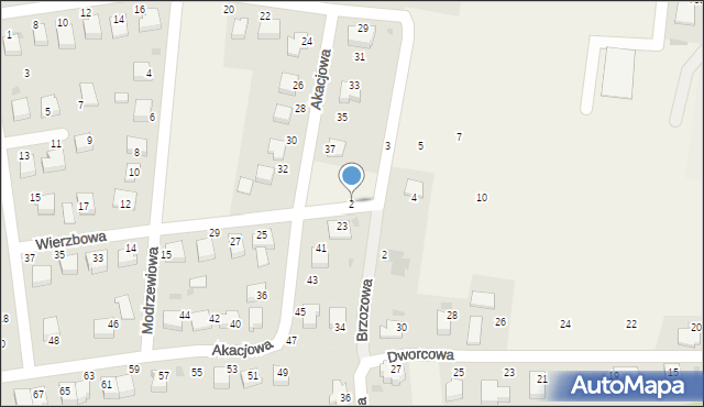 Chybie, Dębowa, 2, mapa Chybie