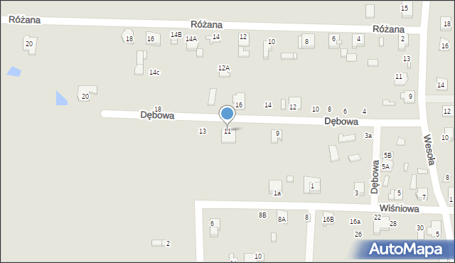 Ciechanów, Dębowa, 11, mapa Ciechanów