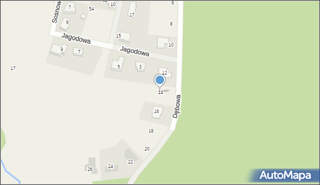 Ciechów, Dębowa, 14, mapa Ciechów