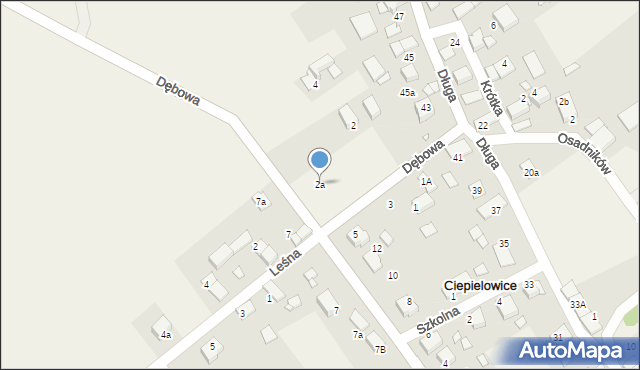 Ciepielowice, Dębowa, 2a, mapa Ciepielowice