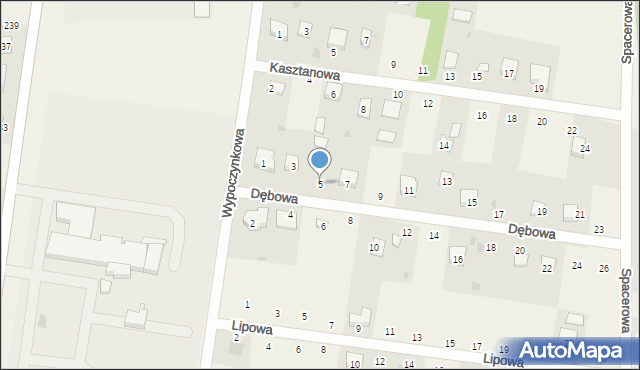 Czarnocin, Dębowa, 5, mapa Czarnocin