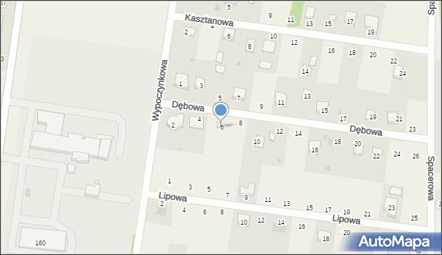 Czarnocin, Dębowa, 6, mapa Czarnocin