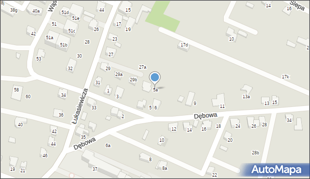 Czechowice-Dziedzice, Dębowa, 5a, mapa Czechowic-Dziedzic