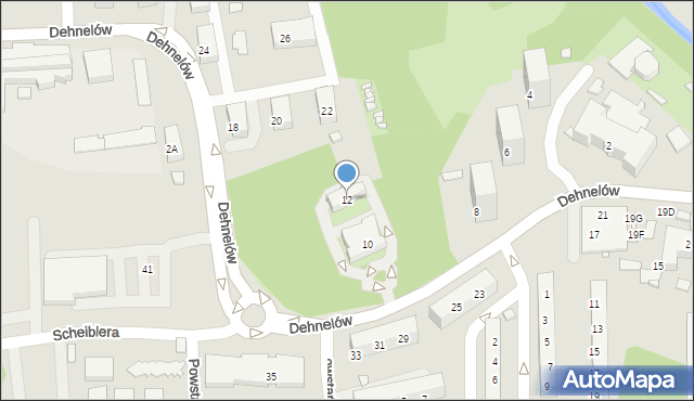Czeladź, Dehnelów, 12, mapa Czeladź