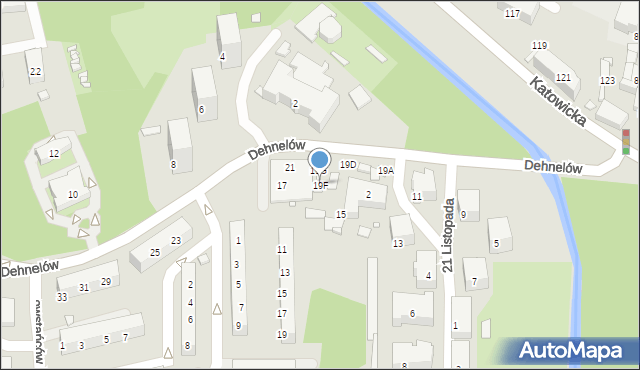 Czeladź, Dehnelów, 19F, mapa Czeladź