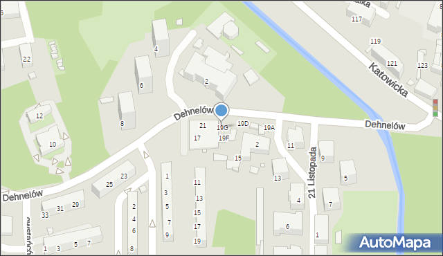 Czeladź, Dehnelów, 19G, mapa Czeladź