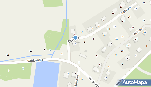 Czernichów, Dębowa, 2, mapa Czernichów